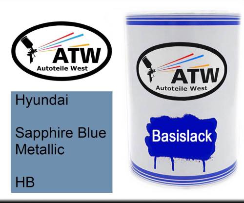 Hyundai, Sapphire Blue Metallic, HB: 500ml Lackdose, von ATW Autoteile West.